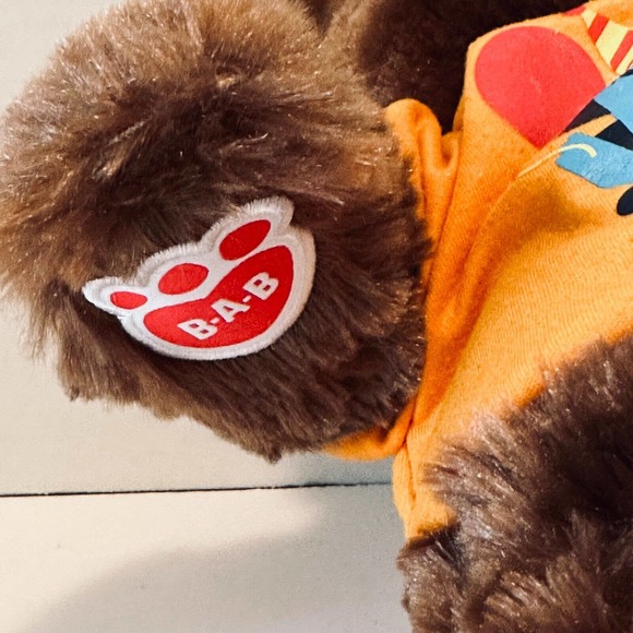 Build A Bear Baseball Feet Teddy Brown 16" Stuffed Plush w/ happy b-day shirt - Picture 6 of 10